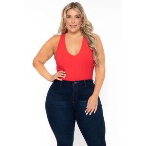 Ambiance Women’s Red Racer Back Tank Top Bodysuit Size: M